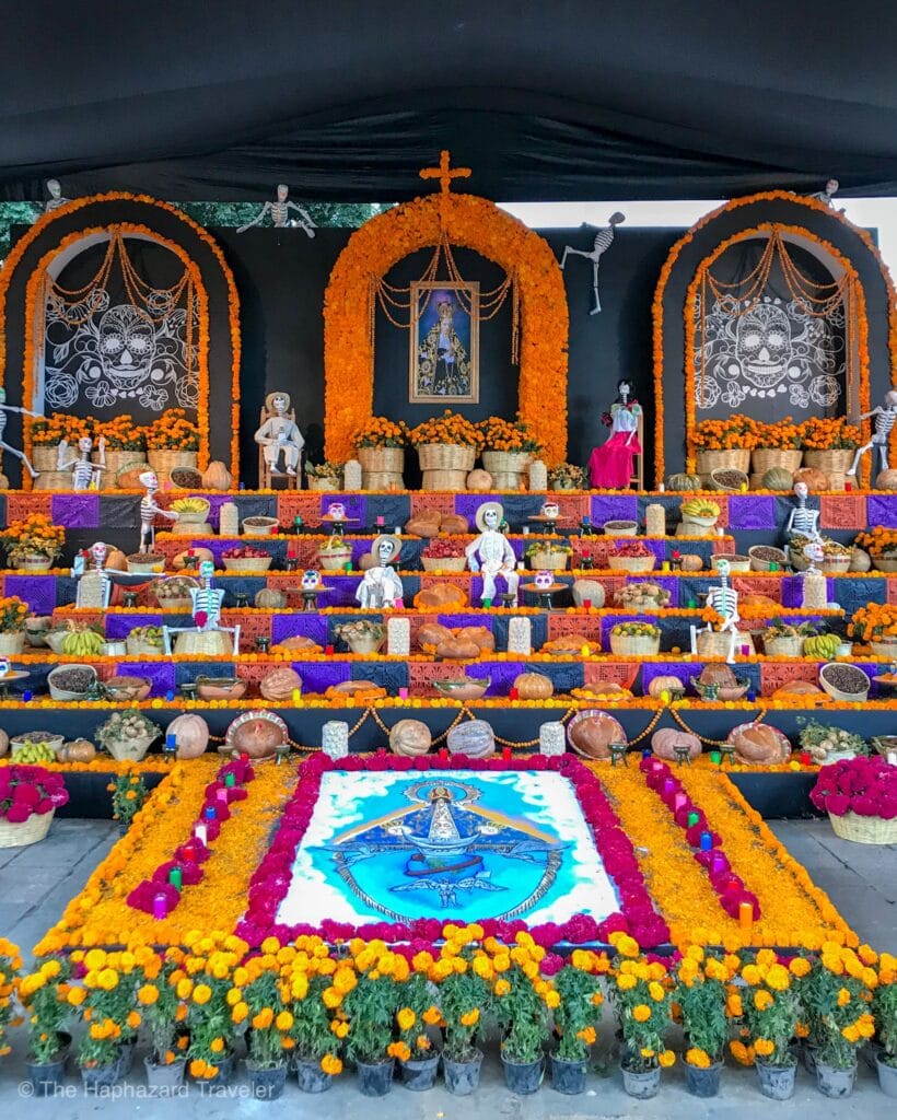 Oaxaca Day of the Dead altar by the Cathedral