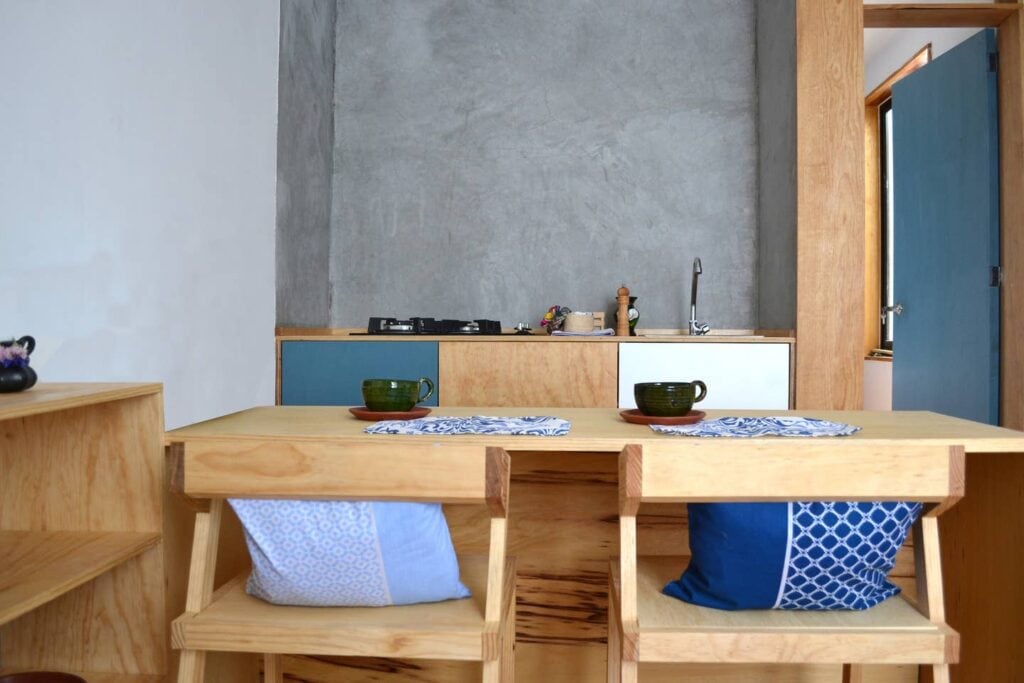 view of the modern kitchen in the Casa Capechik Airbnb