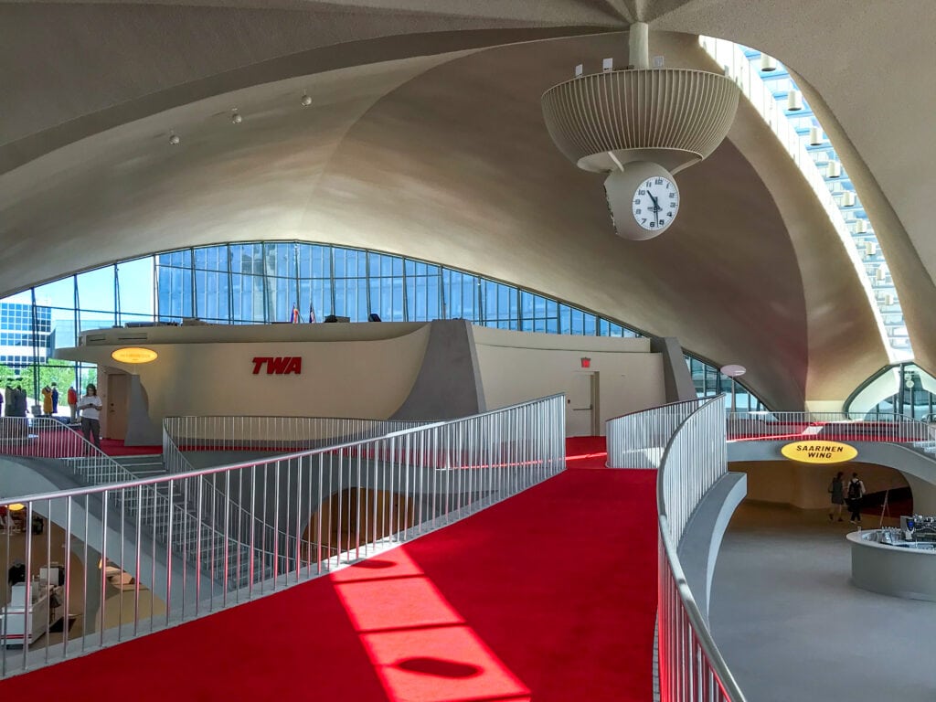walkways over the concourse of the former TWA Flight Center now the TWA Hotel
