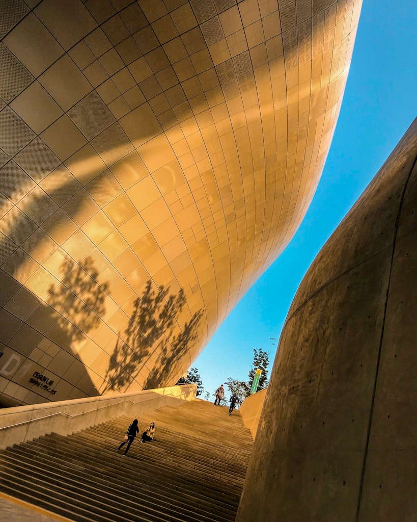 Dongdaemun Design Plaza at golden hour