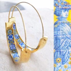 portugal azulejo tile earrings
