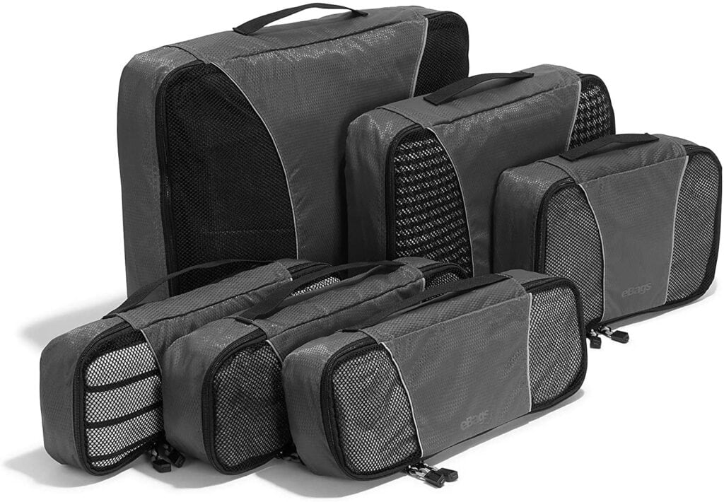 photo of a set pf packing cubes for travel packing