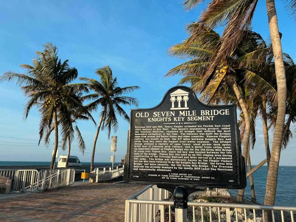 Seven Mile Bridge marker - Florida Keys Road trip