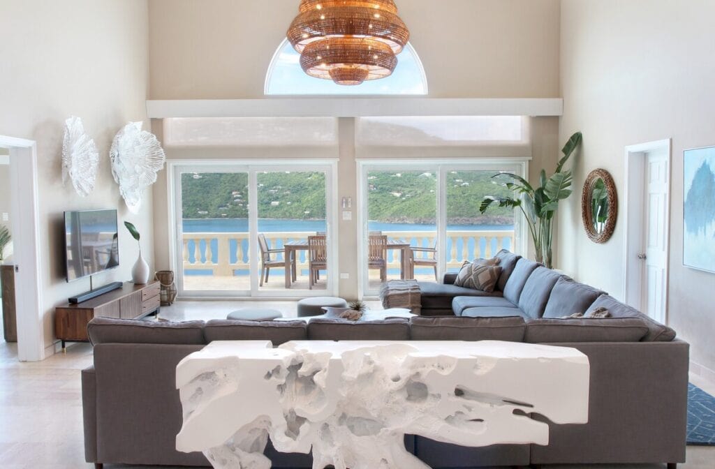 Villa Pallina Estate with Magens Bay View - Airbnb St. Thomas - living room