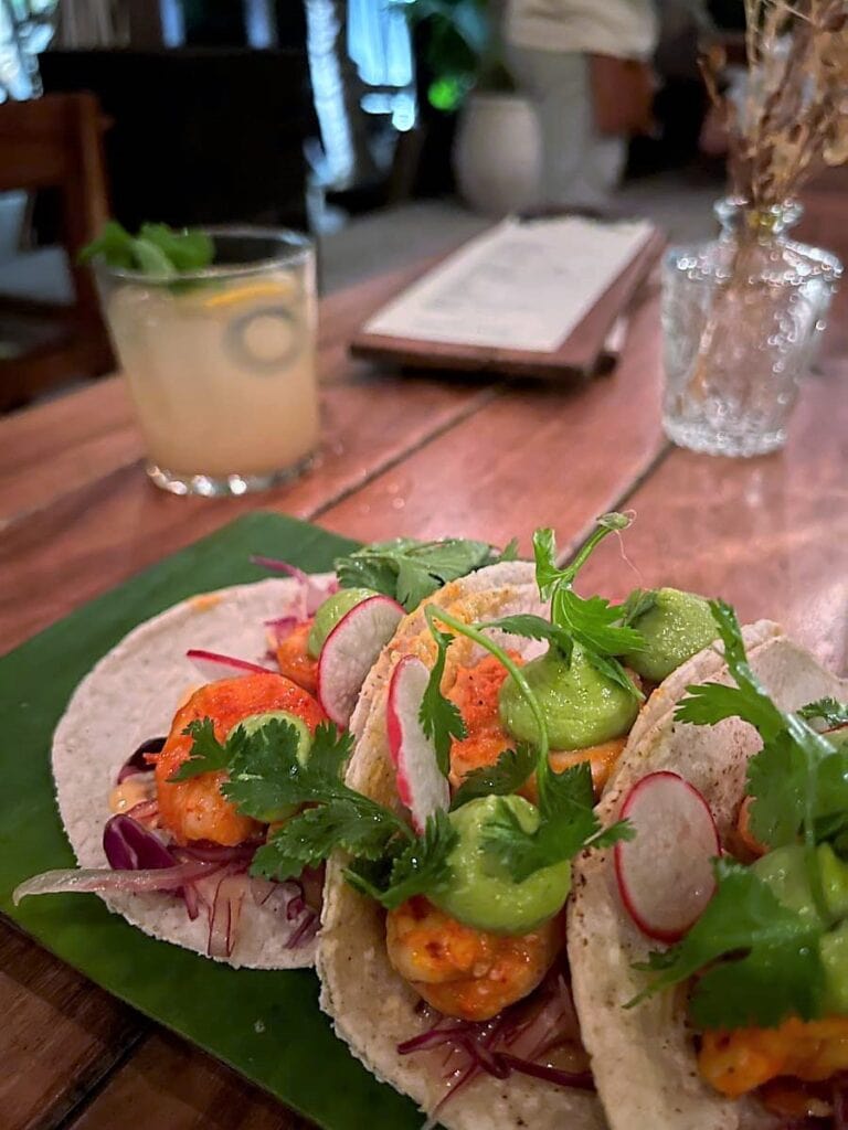 Tacos at Gitano Beach Tulum