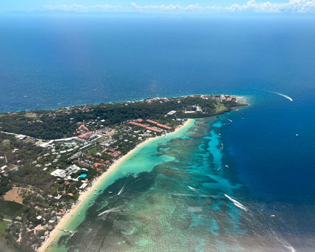Aerial view of Roatan Honduras