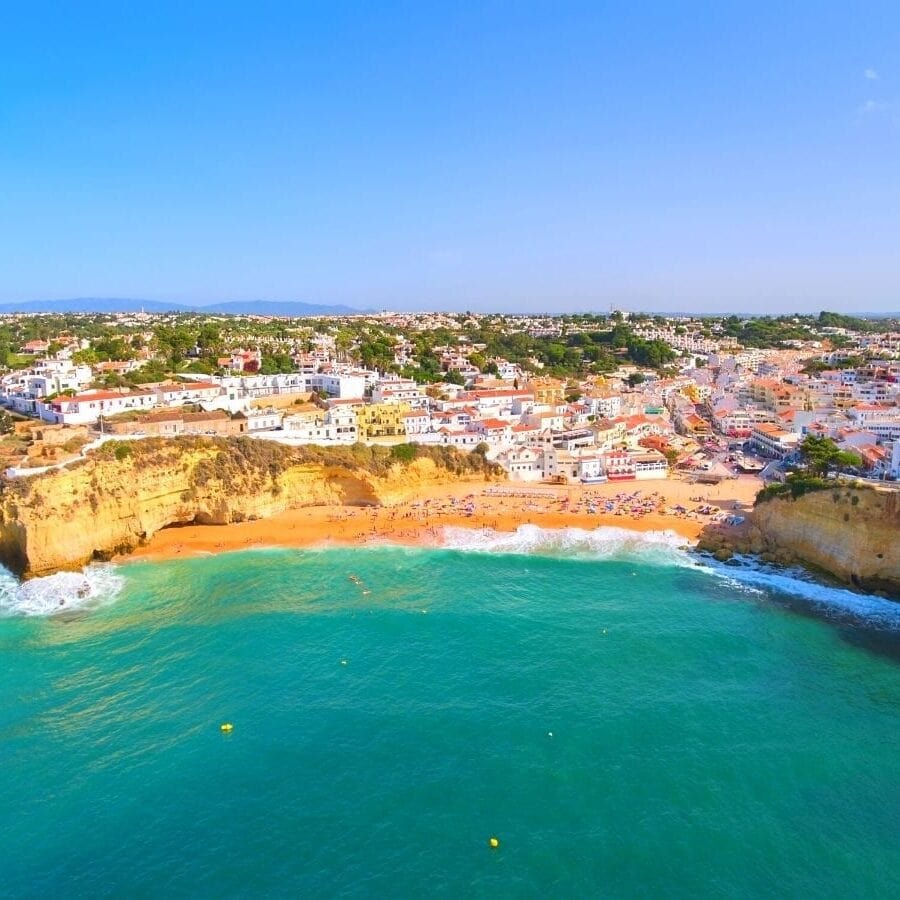 aerial view of Praia de Carvoeiro