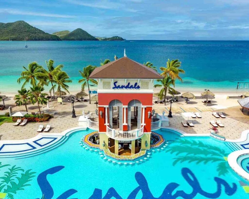 Sandals Grande St. Lucian pool - sandals st lucia resorts