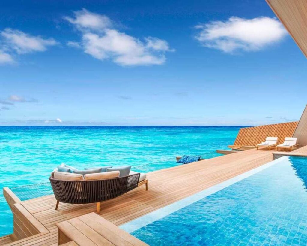 st regis maldives - overwater villa with pool
