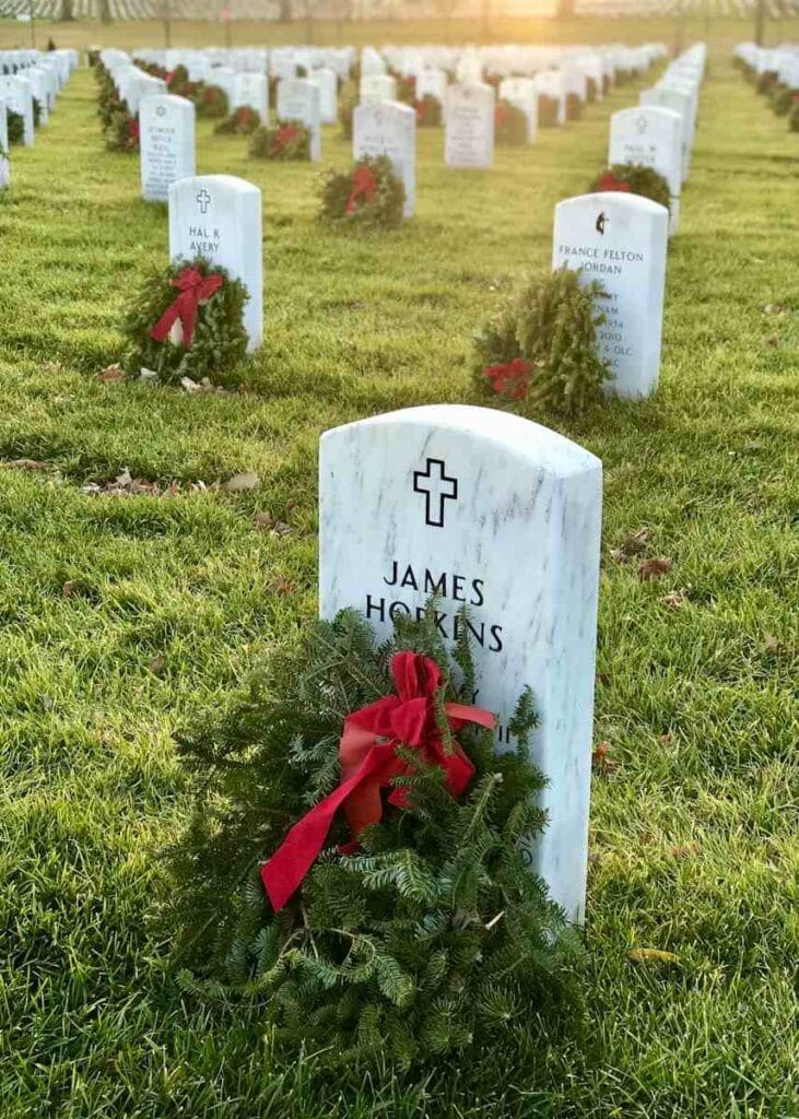 Christmas wreaths at Arlington National Cemetery