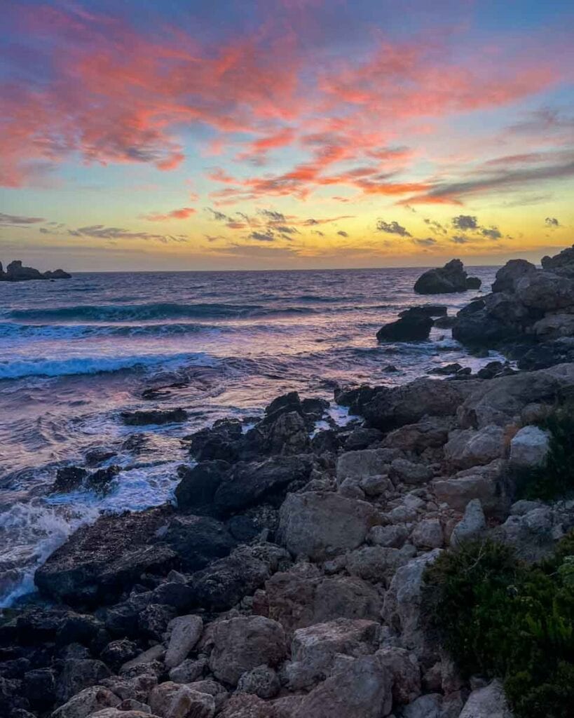 Ghajn Tuffieha - sunset at Riviera Beach in Malta