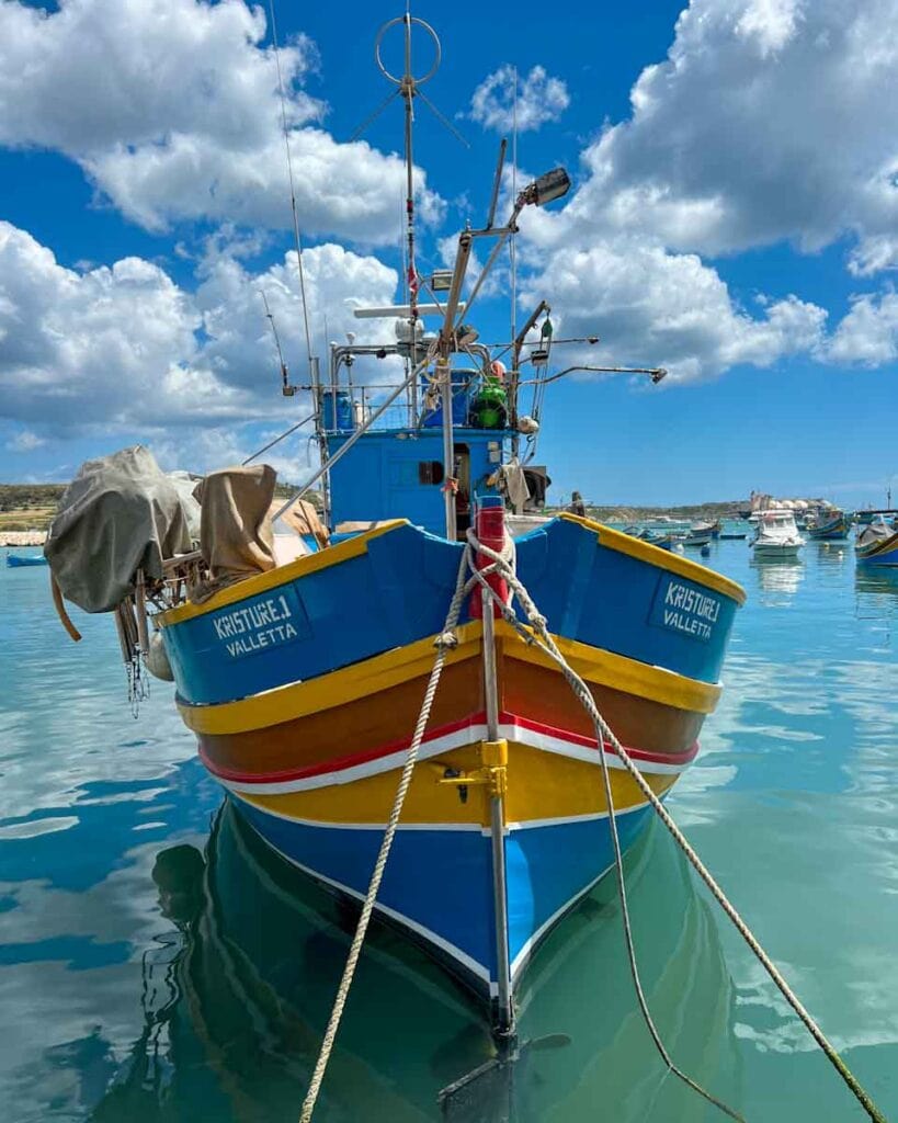 colorful luzzu - traditional boat in Marsaxlokk