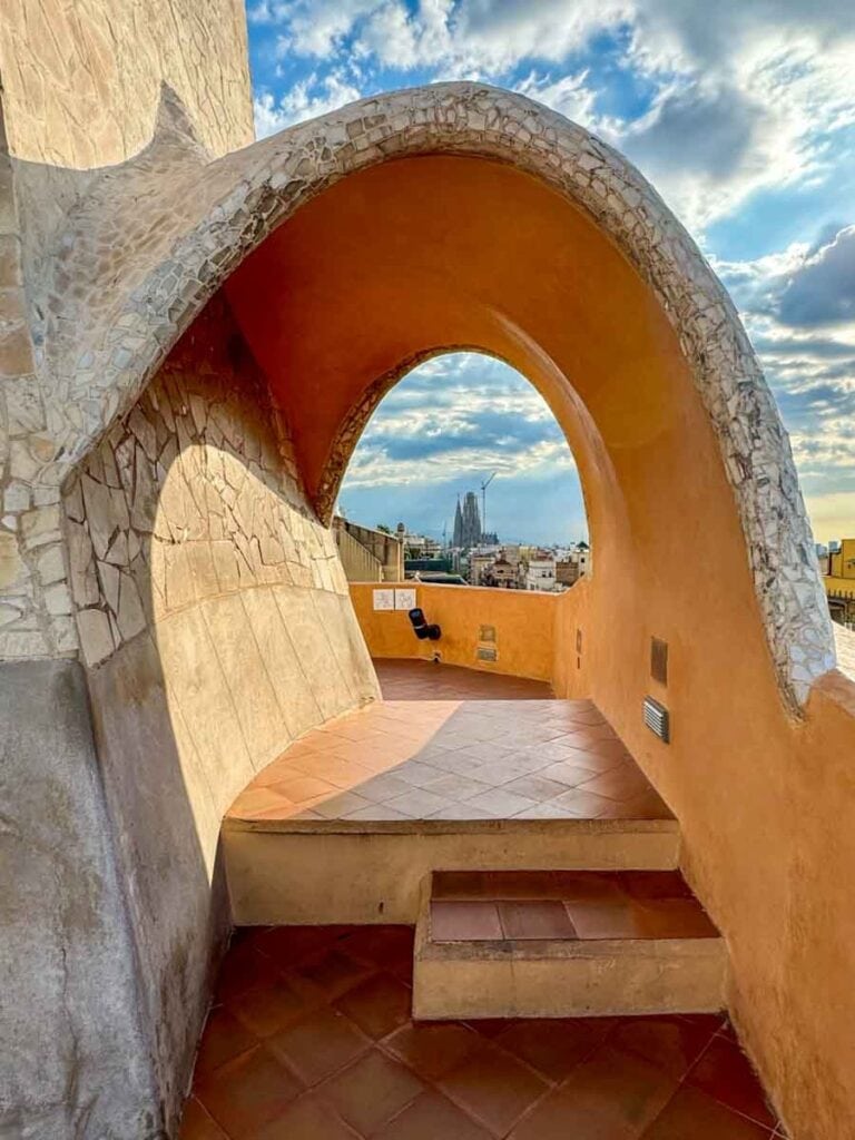 La Pedrera rooftop - La Sagrada Familia view