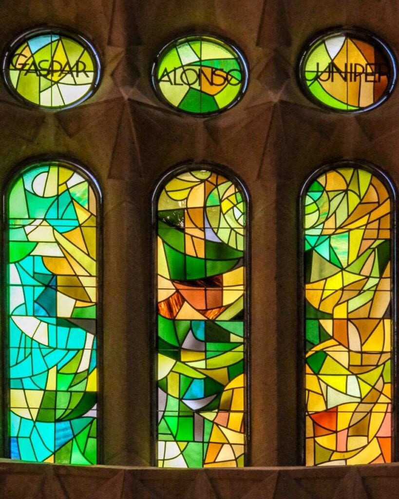 La Sagrada Familia stained glass