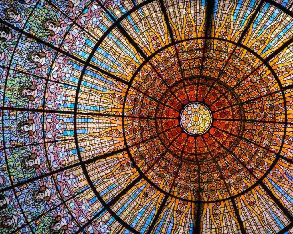 Palau de la Musica Catalana stained glass skylight