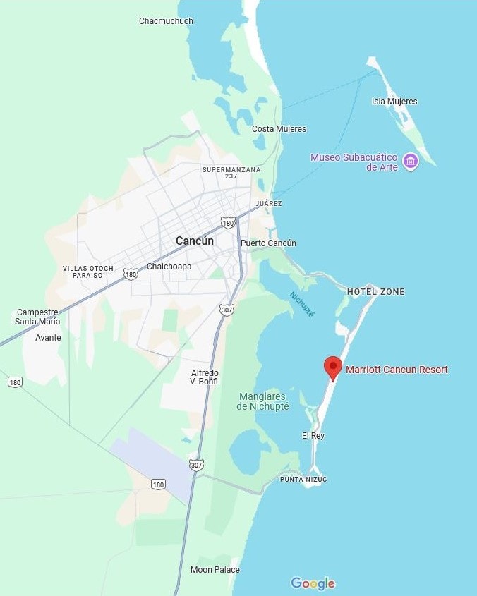 Marriott Cancun map location