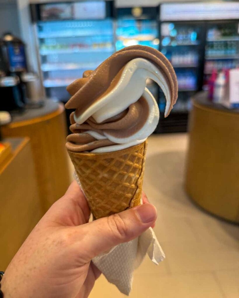ice cream cone at cafe and bakery