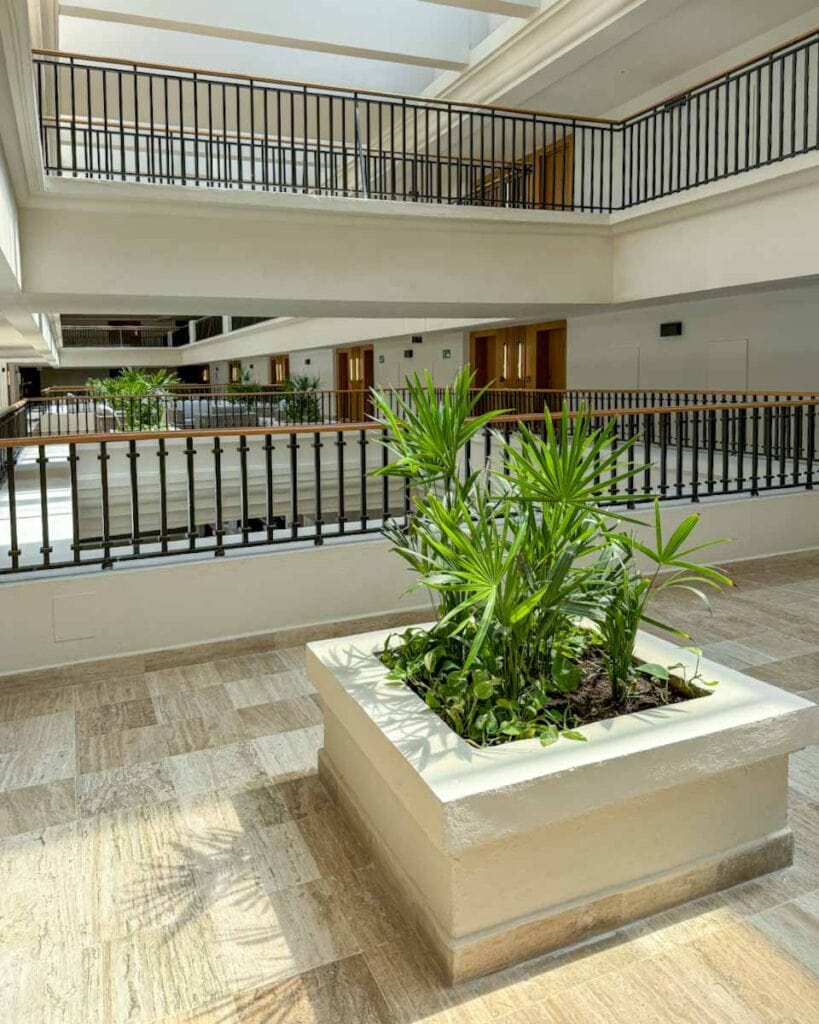 interior corridor with atrium roof
