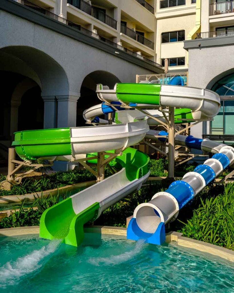 waterslides at Marriott Cancun