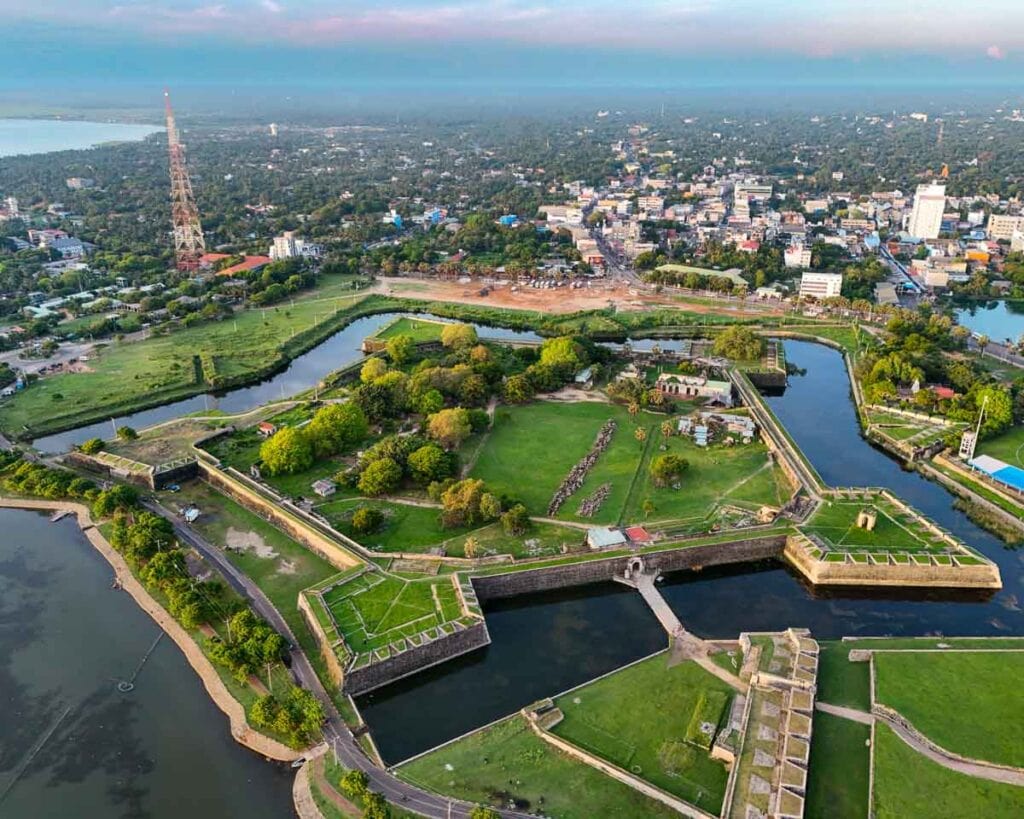 aerial view of Jaffna Fort
