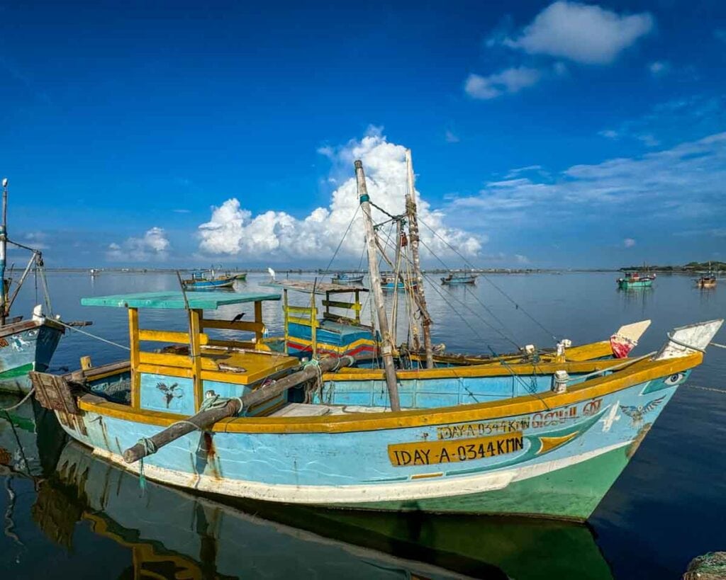 boats in Gurunagar Harbor in Jaffna