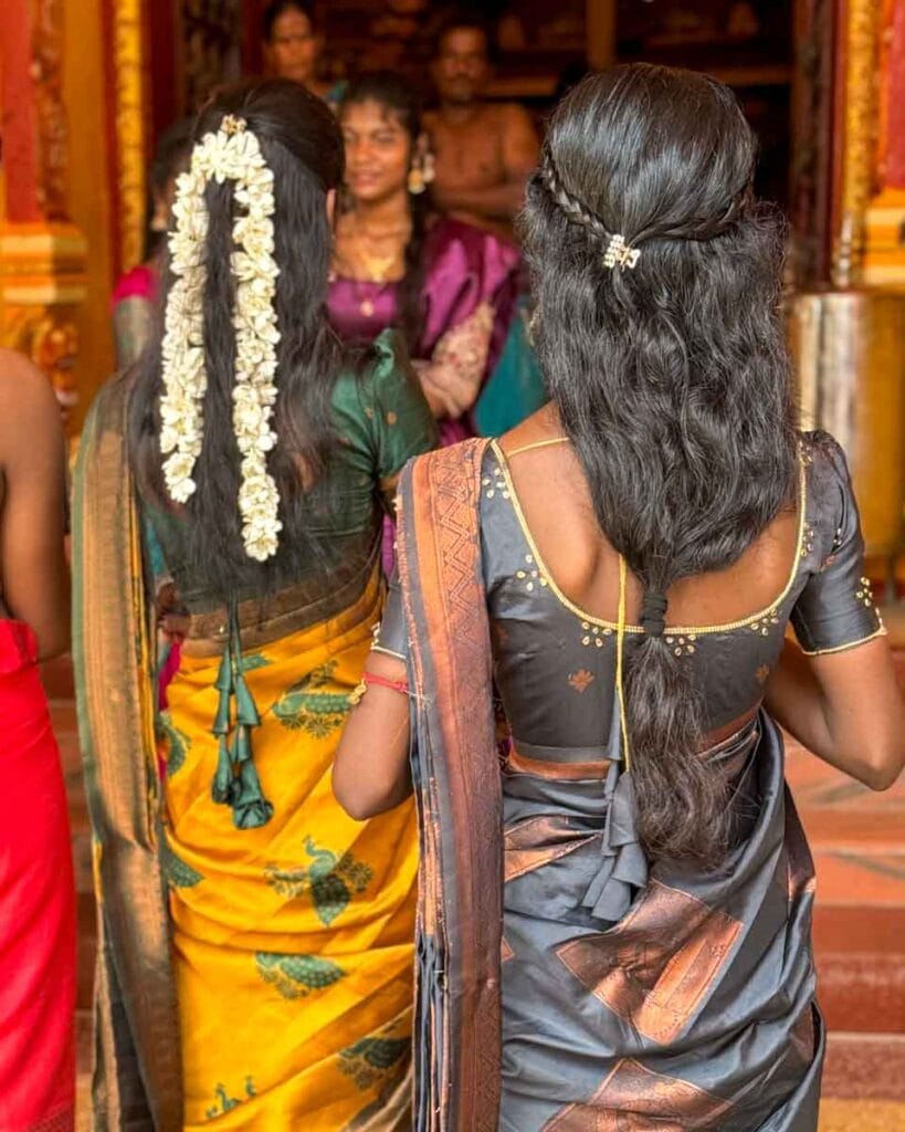 girls at Nagapooshani Amman Kovil