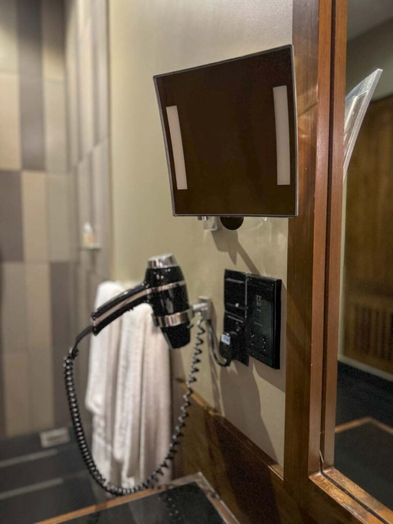 makeup mirror and hair dryer