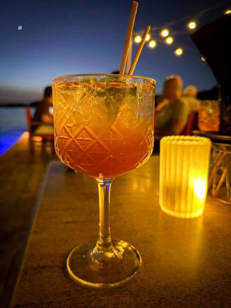 sunset cocktail at jan thiel beach