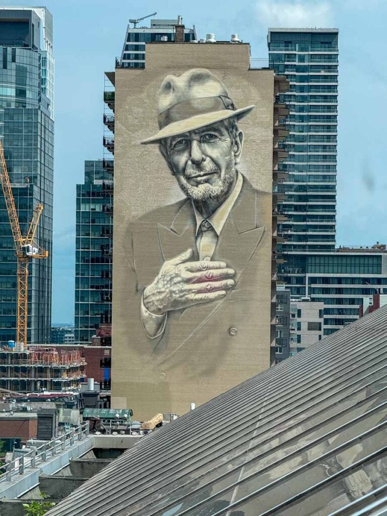Leonard Cohen mural in Montreal
