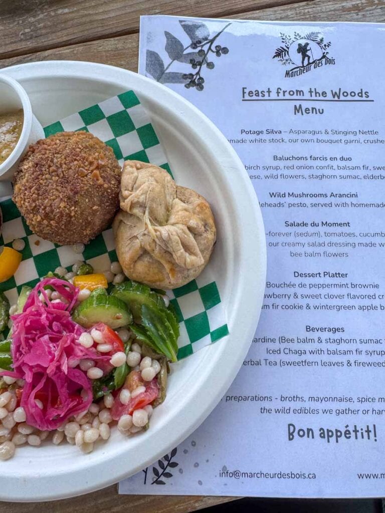 Marche des Bois foraging lunch and menu