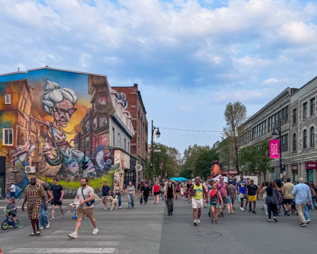 murals on Saint-Laurent Boulevard Montreal