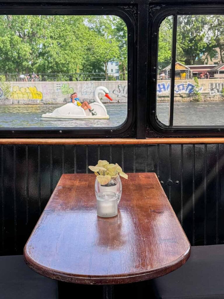 view from inside Canal Lounge