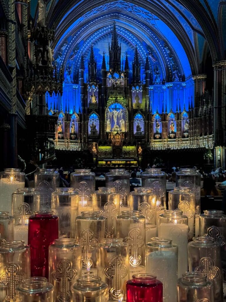 votive candles in Montreal Basilica