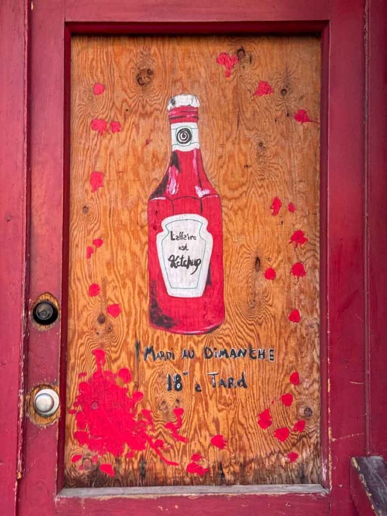 sign at L’Affaire Est Ketchup