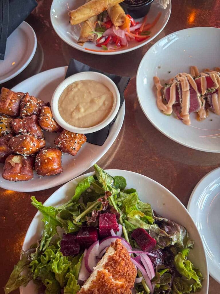 appetizers and salad at John Wright Restaurant