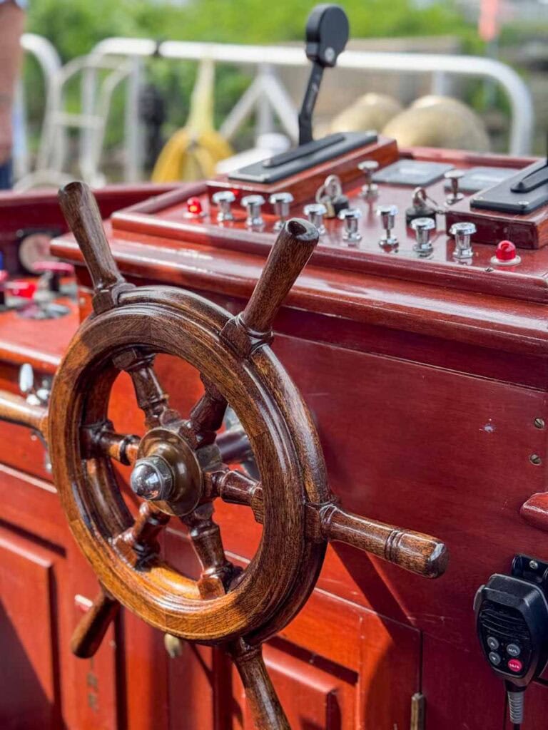 detail of the Chief Uncas Boat