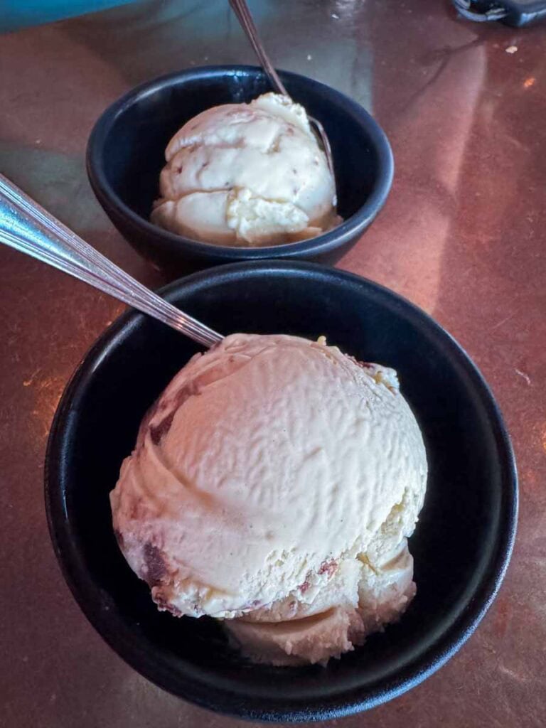 homemade icecream at John Wright Restaurant